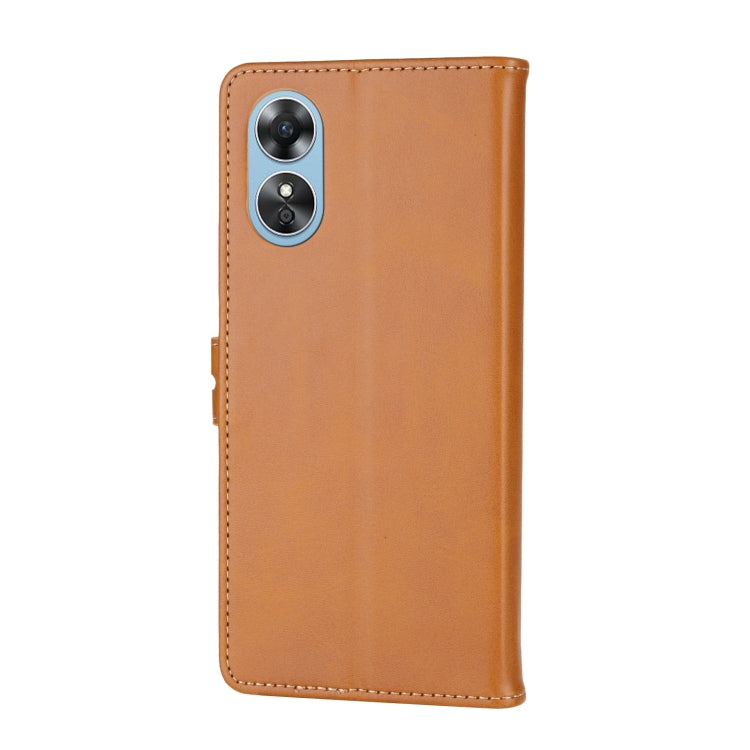 For OPPO A17 Embossed Happy Cat Pattern Flip Leather Phone Case