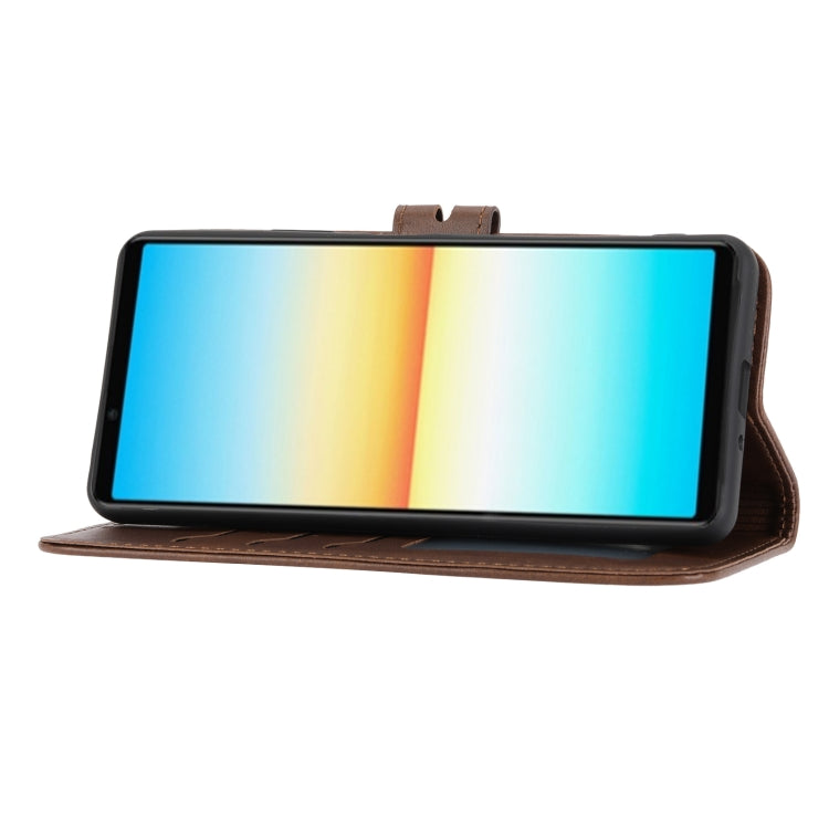 For Sony Xperia 5 IV Embossed Happy Cat Pattern Flip Leather Phone Case