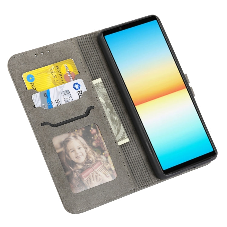 For Sony Xperia 5 IV Embossed Happy Cat Pattern Flip Leather Phone Case