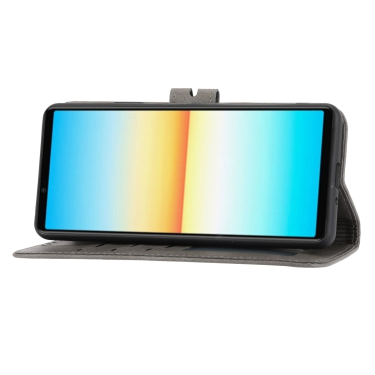 For Sony Xperia 5 IV Embossed Happy Cat Pattern Flip Leather Phone Case