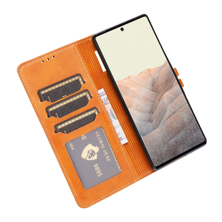 For Google Pixel 7a Embossed Happy Cat Pattern Flip Leather Phone Case