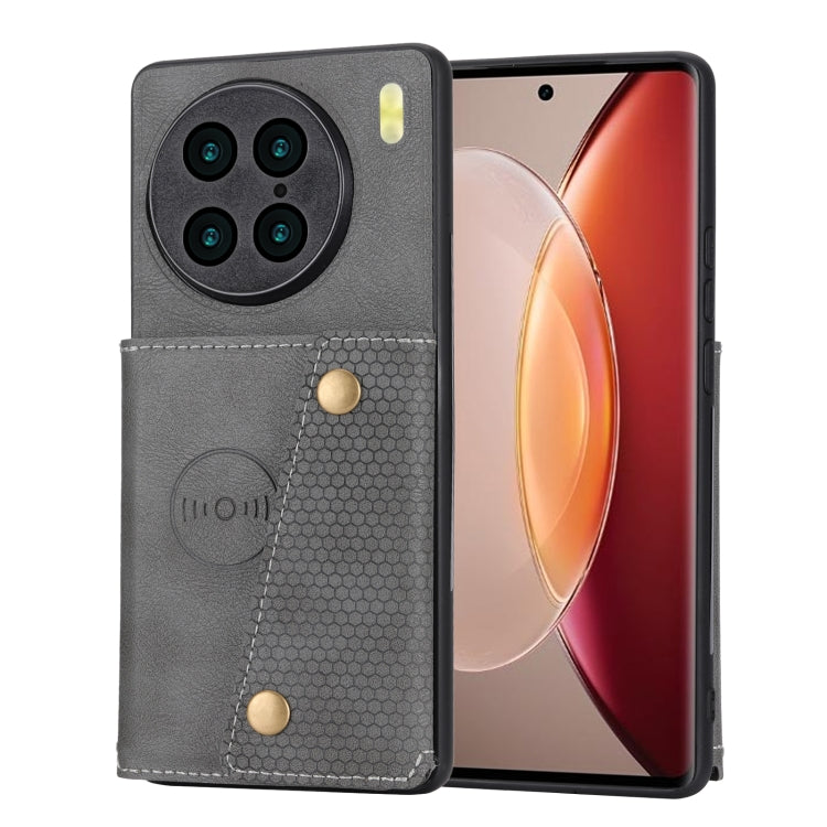 For vivo X90 Pro Double Buckle Magnetic Phone Case