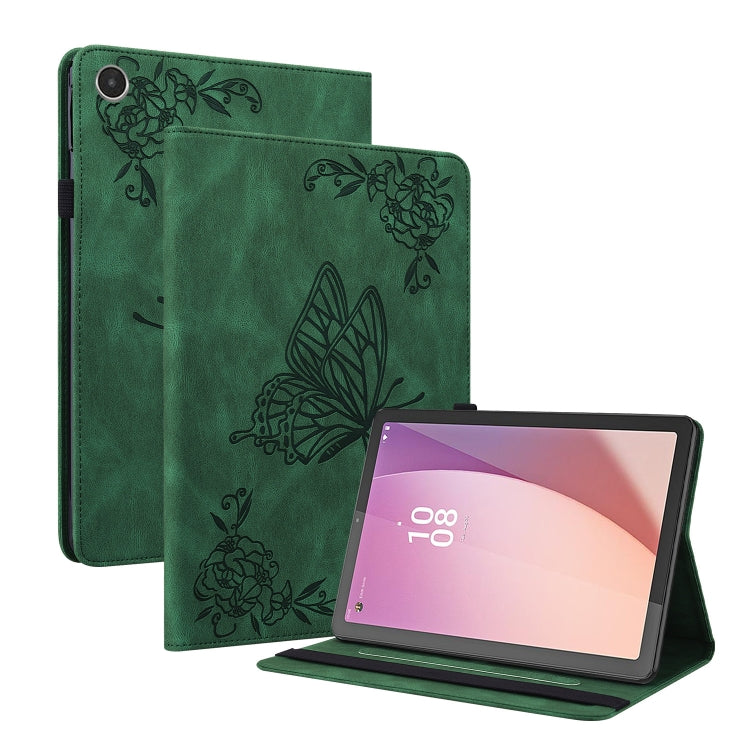 For Lenovo Tab M8 4th Gen TB-300FU Butterfly Flower Embossed Leather Tablet Case