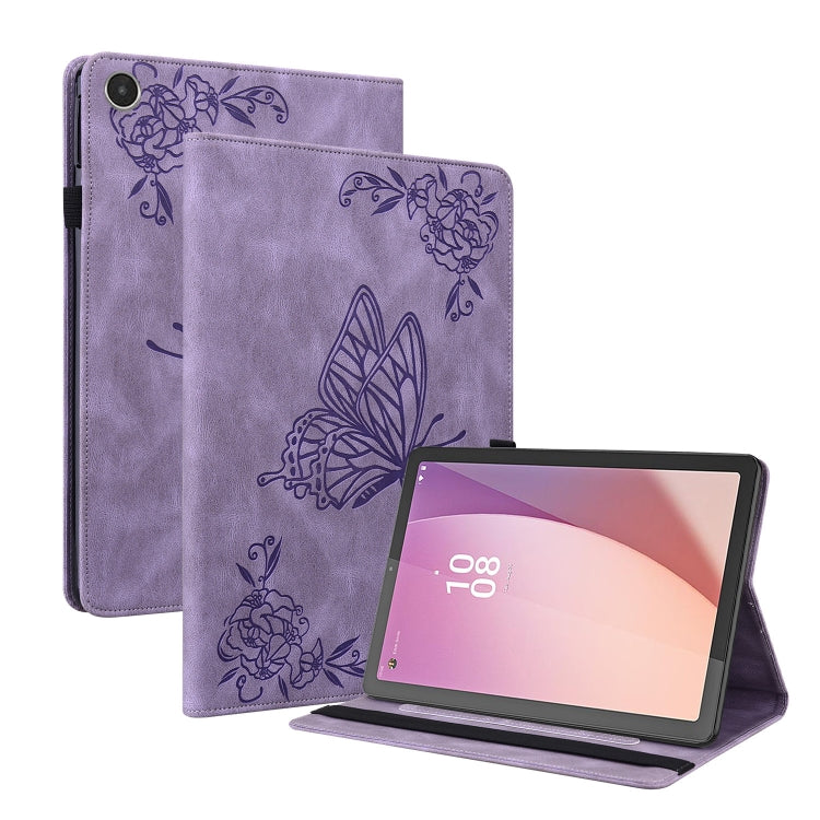 For Lenovo Tab M8 4th Gen TB-300FU Butterfly Flower Embossed Leather Tablet Case