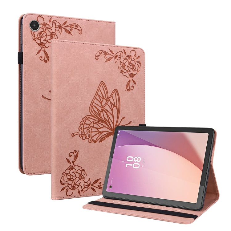 For Lenovo Tab M8 4th Gen TB-300FU Butterfly Flower Embossed Leather Tablet Case