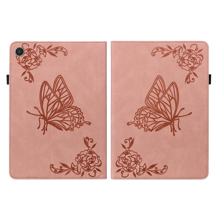 For Lenovo Tab M8 4th Gen TB-300FU Butterfly Flower Embossed Leather Tablet Case