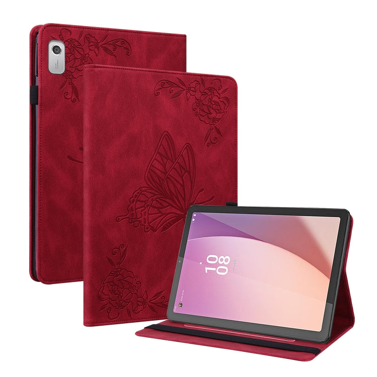 For Lenovo Tab M9 Butterfly Flower Embossed Leather Tablet Case