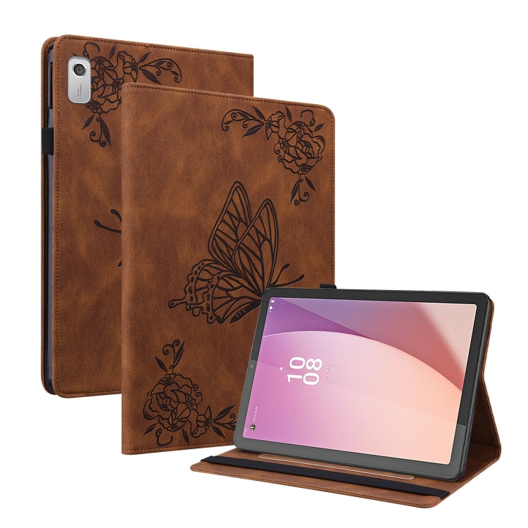 For Lenovo Tab M9 Butterfly Flower Embossed Leather Tablet Case