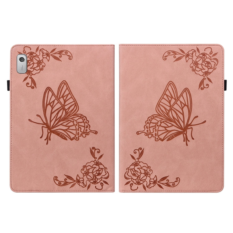 For Lenovo Tab M9 Butterfly Flower Embossed Leather Tablet Case