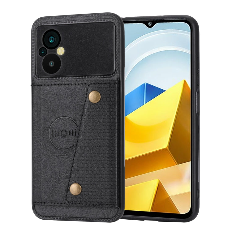 For Xiaomi Poco M5 4G Double Buckle Magnetic Phone Case