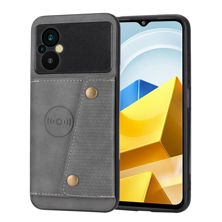 For Xiaomi Poco M5 4G Double Buckle Magnetic Phone Case