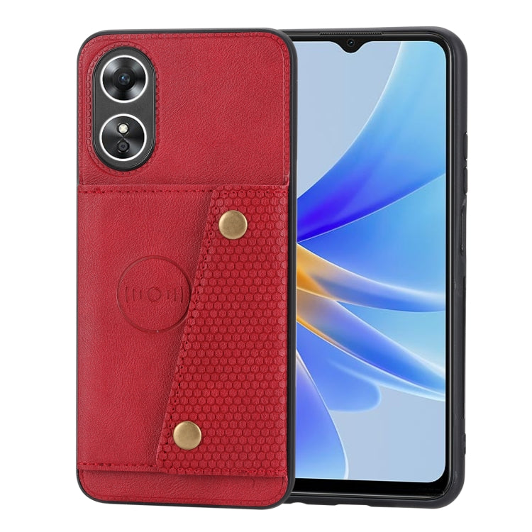 For OPPO A17 Double Buckle Magnetic Phone Case