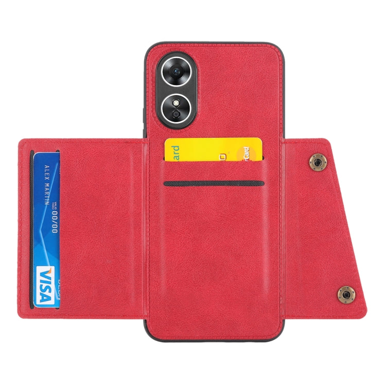 For OPPO A17 Double Buckle Magnetic Phone Case