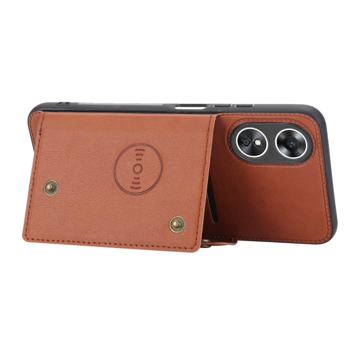 For OPPO A17 Double Buckle Magnetic Phone Case