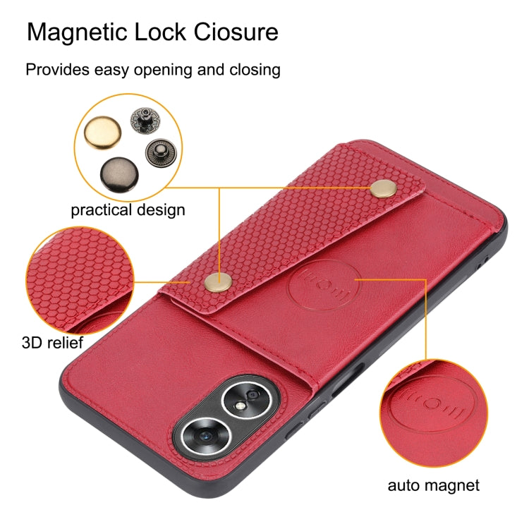 For OPPO A17 Double Buckle Magnetic Phone Case