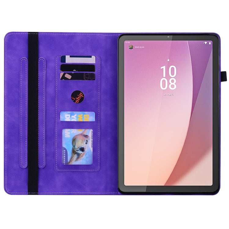 For Lenovo Tab M9 Skin Feel Solid Color Zipper Leather Tablet Case