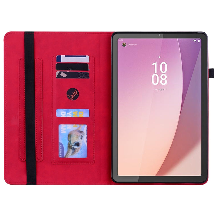 For Lenovo Tab M9 Skin Feel Solid Color Zipper Leather Tablet Case
