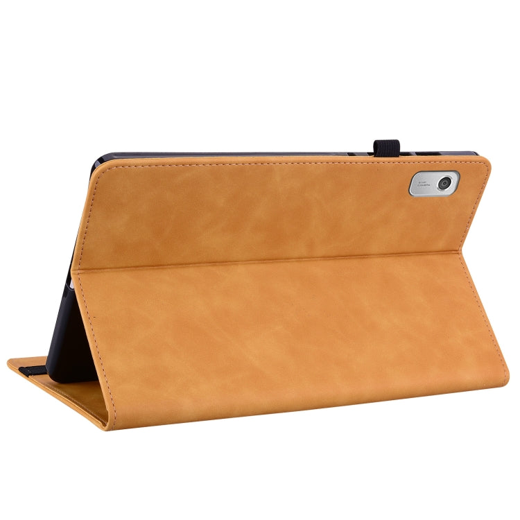 For Lenovo Tab M9 Skin Feel Solid Color Zipper Leather Tablet Case