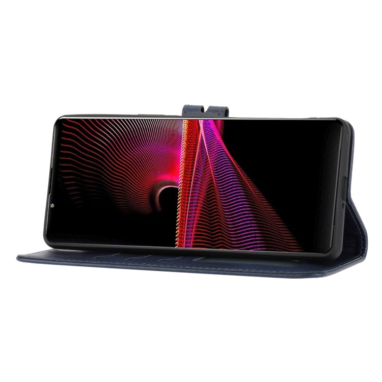 For Sony Xperia 10 V Embossed Happy Cat Pattern Flip Leather Phone Case