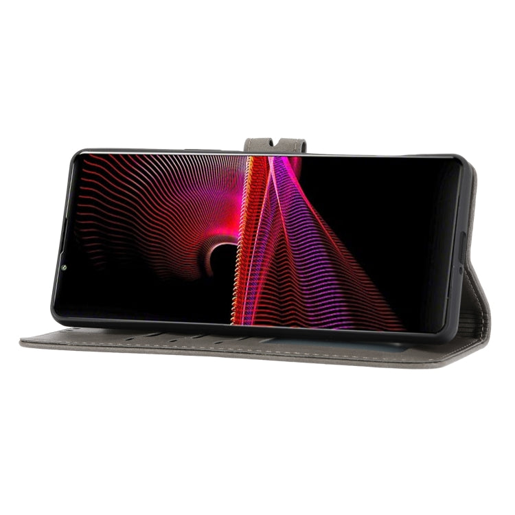 For Sony Xperia 10 V Embossed Happy Cat Pattern Flip Leather Phone Case