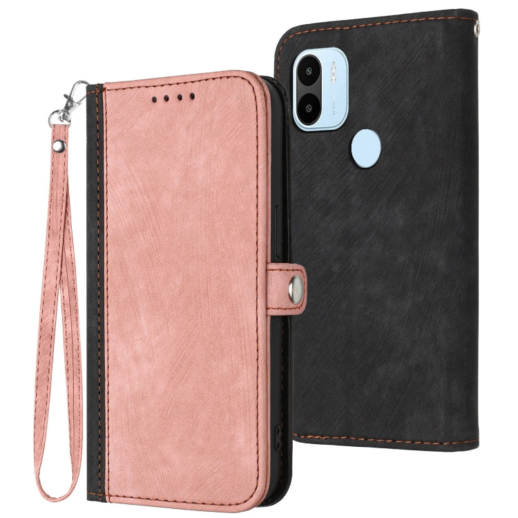 For Xiaomi Redmi A1+ Side Buckle Double Fold Hand Strap Leather Phone Case