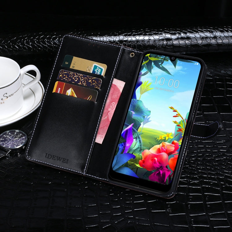 For LG K40S idewei Crocodile Texture Horizontal Flip Leather Case with Holder & Card Slots & Wallet