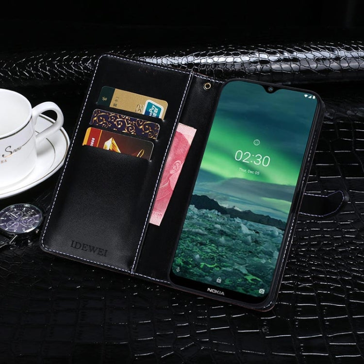 For Nokia 2.3 idewei Crocodile Texture Horizontal Flip Leather Case with Holder & Card Slots & Wallet
