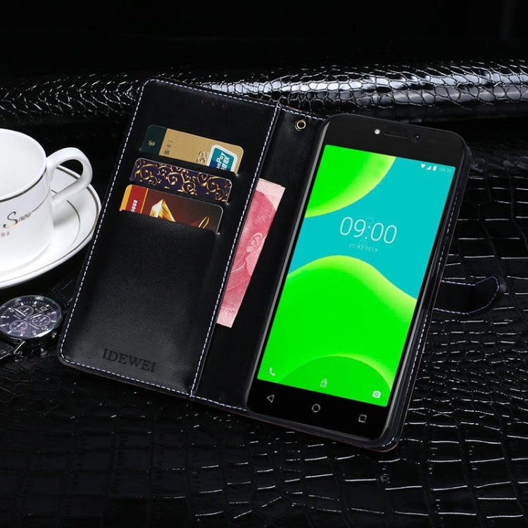 For Wiko Y50 idewei Crocodile Texture Horizontal Flip Leather Case with Holder & Card Slots & Wallet