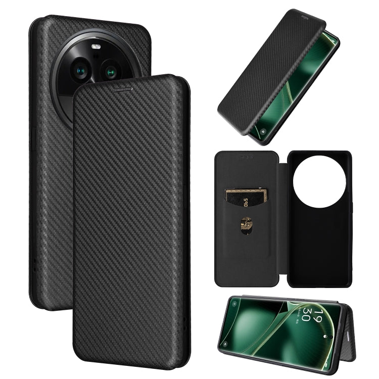 For OPPO Find X6 Carbon Fiber Texture Flip Leather Phone Case