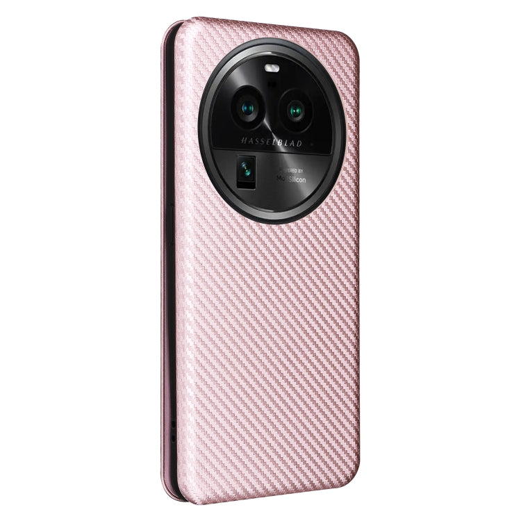 For OPPO Find X6 Carbon Fiber Texture Flip Leather Phone Case