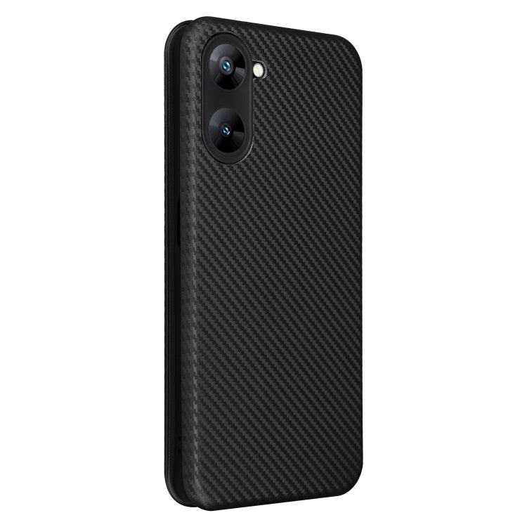 For Realme V30 / V30T Carbon Fiber Texture Flip Leather Phone Case