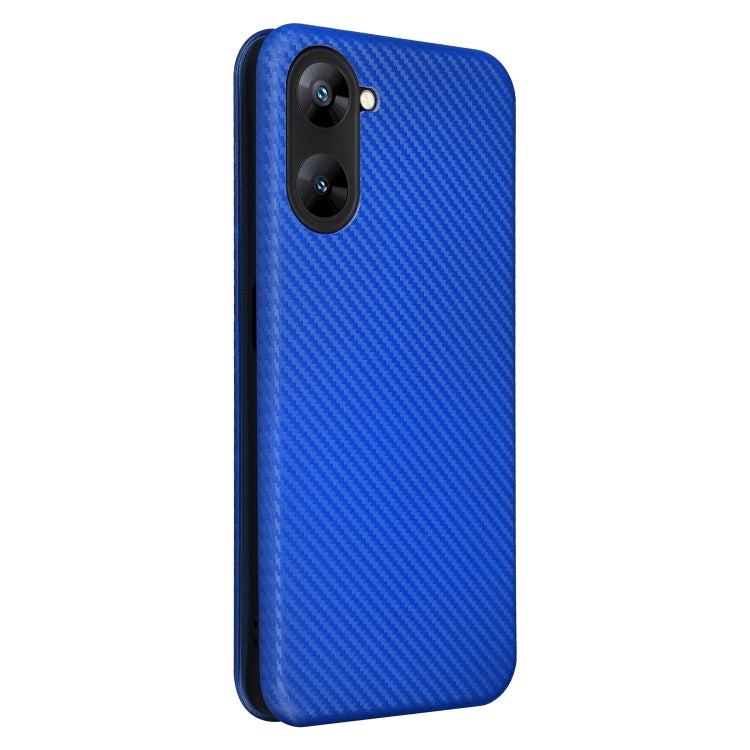 For Realme V30 / V30T Carbon Fiber Texture Flip Leather Phone Case