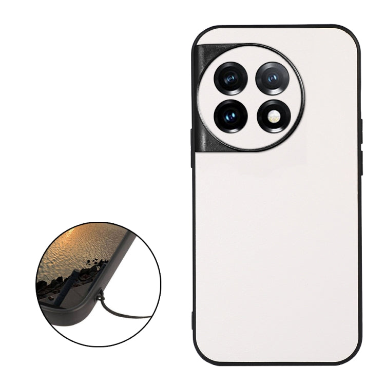 For OnePlus 11 5G Accurate Hole Two-color Litchi Texture PU Phone Case