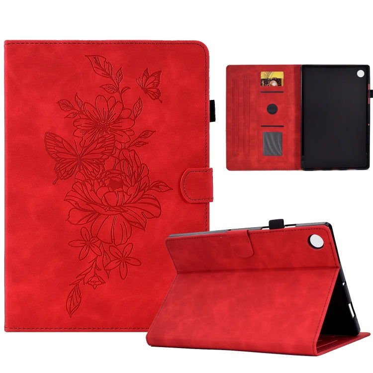 For Huawei MatePad SE Peony Butterfly Embossed Leather Tablet Case