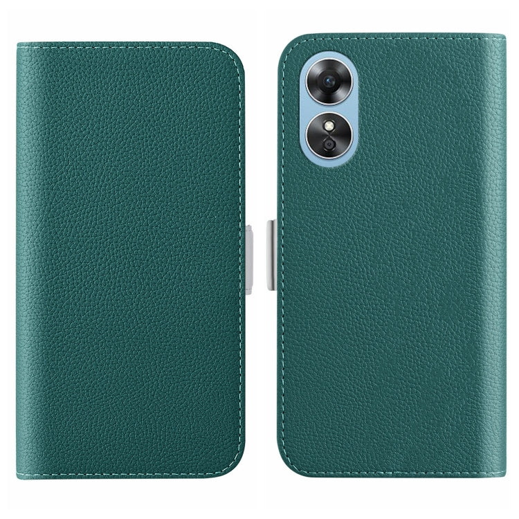 For OPPO A17 4G Global Candy Color Litchi Texture Leather Phone Case