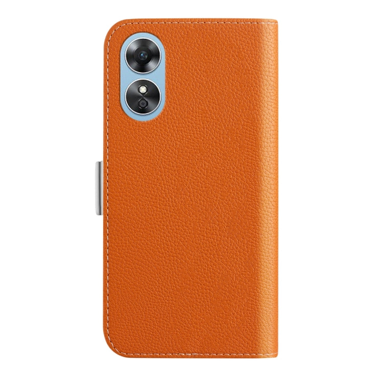For OPPO A17 4G Global Candy Color Litchi Texture Leather Phone Case