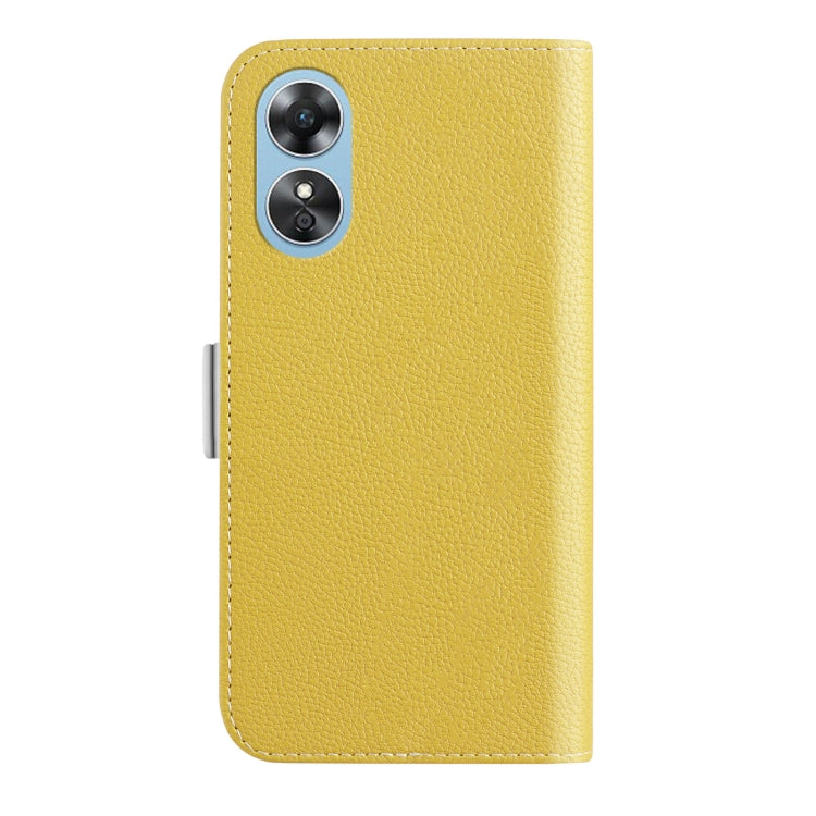 For OPPO A17 4G Global Candy Color Litchi Texture Leather Phone Case