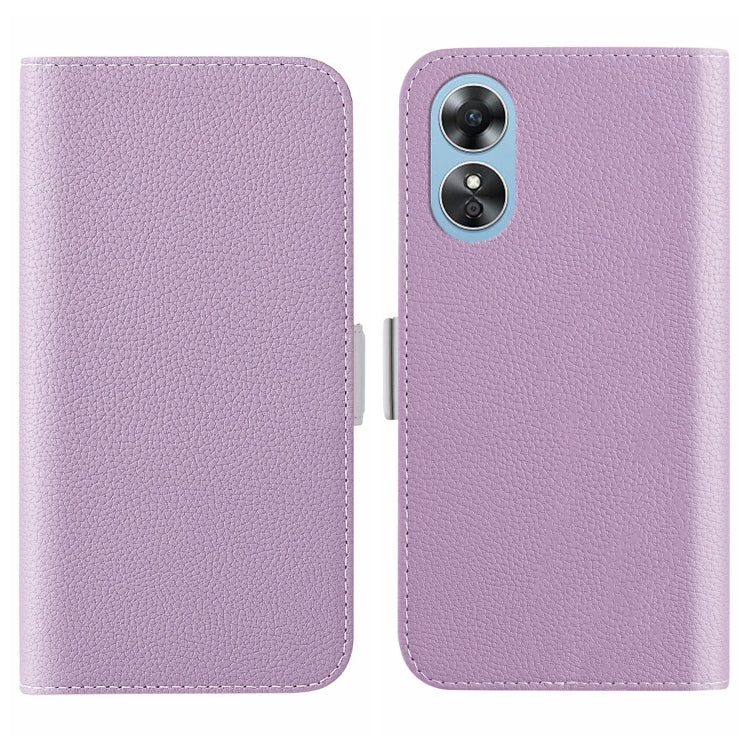 For OPPO A17 4G Global Candy Color Litchi Texture Leather Phone Case