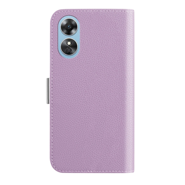 For OPPO A17 4G Global Candy Color Litchi Texture Leather Phone Case