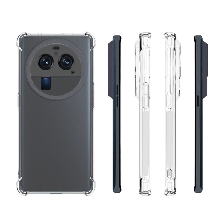For OPPO Find X6 Pro Shockproof Non-slip Thickening TPU Phone Case(Transparent)