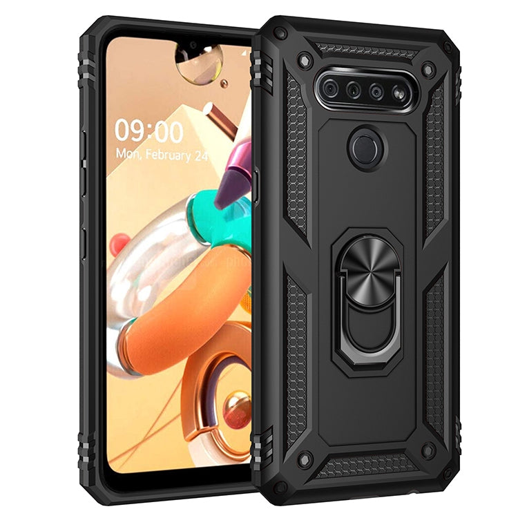For LG K51 Shockproof TPU + PC Protective Case with 360 Degree Rotating Holder