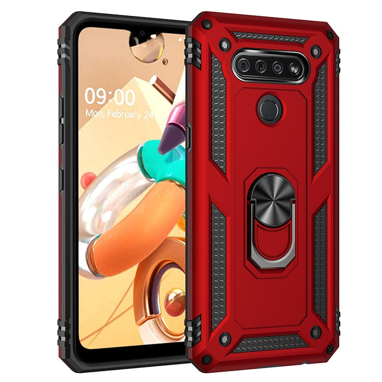 For LG K51 Shockproof TPU + PC Protective Case with 360 Degree Rotating Holder