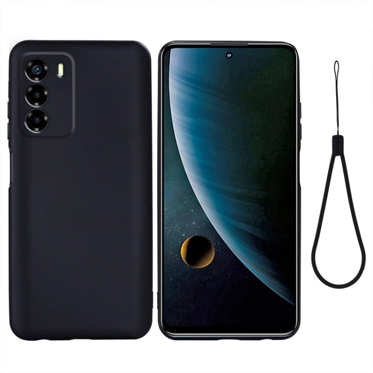 For ZTE Blade V40 Vita Pure Color Liquid Silicone Shockproof Full Coverage Phone Case