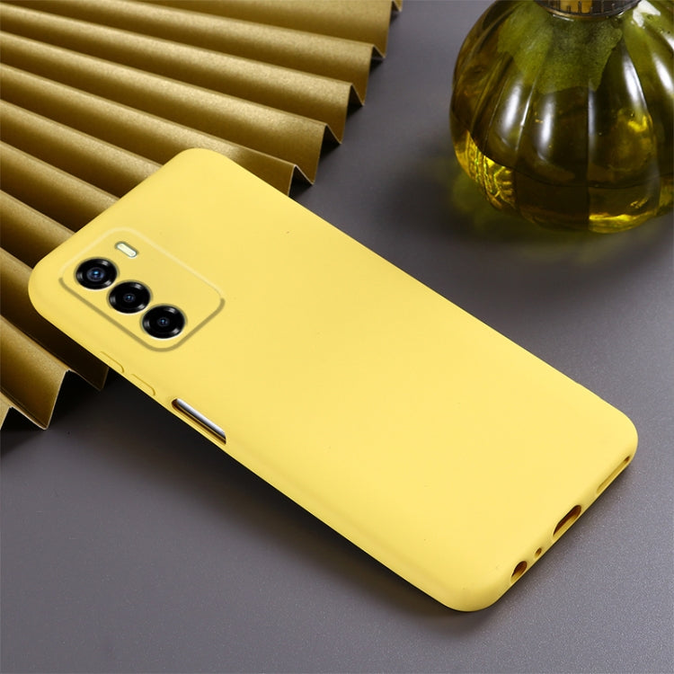 For ZTE Blade V40 Vita Pure Color Liquid Silicone Shockproof Full Coverage Phone Case