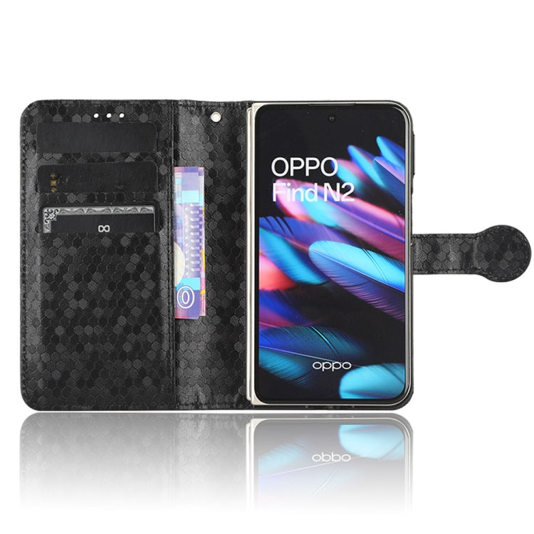 For OPPO Find N2 Honeycomb Dot Texture Leather Phone Case