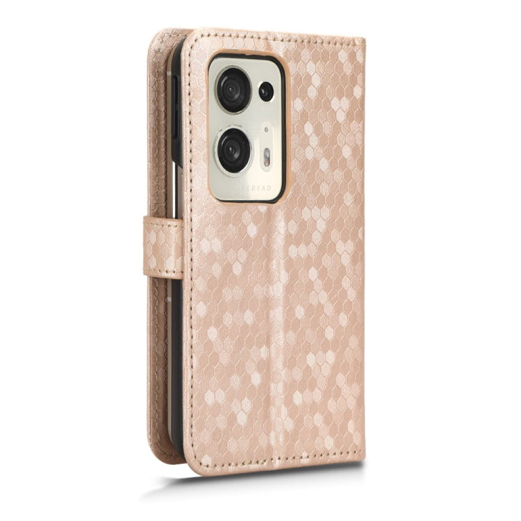 For OPPO Find N2 Honeycomb Dot Texture Leather Phone Case