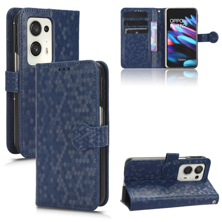 For OPPO Find N2 Honeycomb Dot Texture Leather Phone Case