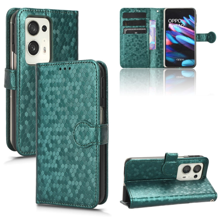 For OPPO Find N2 Honeycomb Dot Texture Leather Phone Case