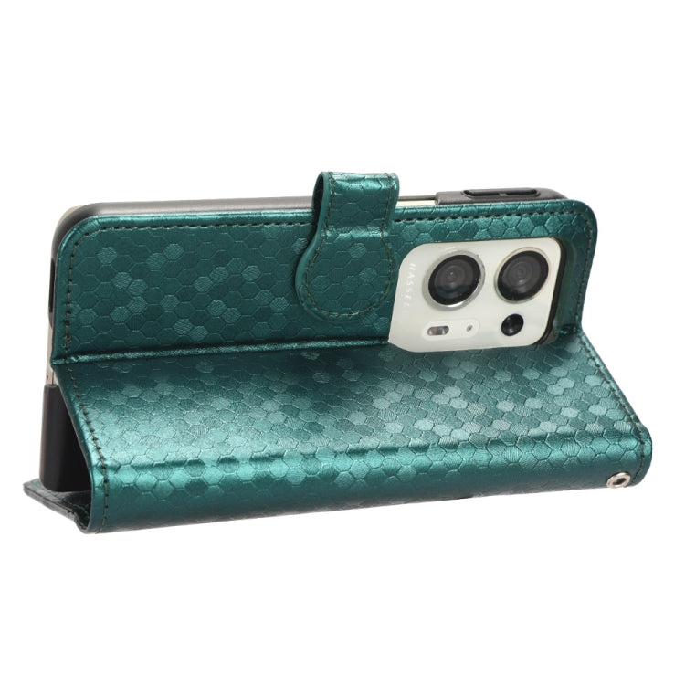 For OPPO Find N2 Honeycomb Dot Texture Leather Phone Case