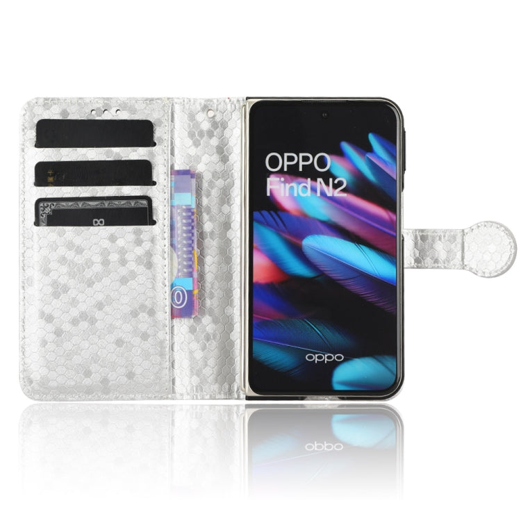 For OPPO Find N2 Honeycomb Dot Texture Leather Phone Case